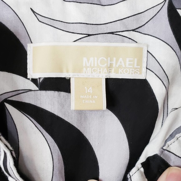 Michael Kors Geometric Roll Up Long Sleeve Blouse - Picture 5 of 7